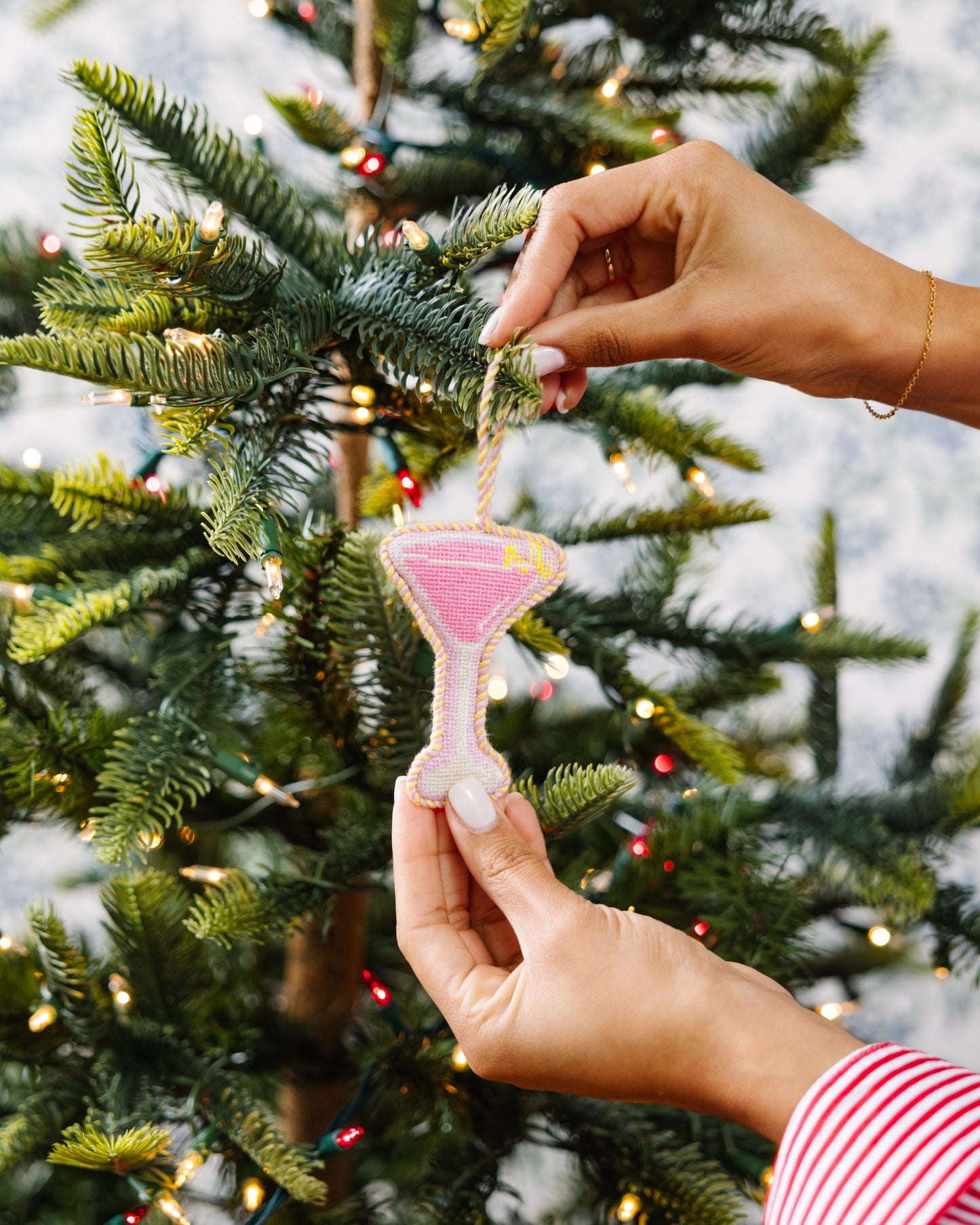 Needlepoint Icon Ornament - Cosmopolitan