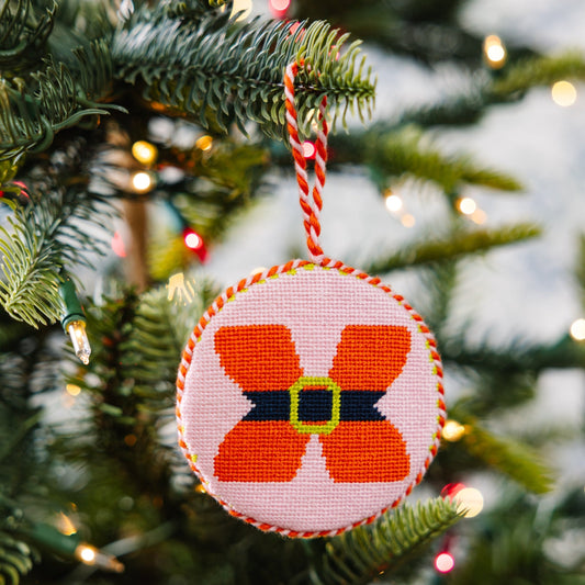 Needlepoint Monogram Ornament - X
