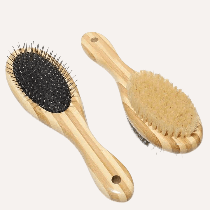 Two-Sided Pet Brush – Bristle & Wire for Shedding & Detangling