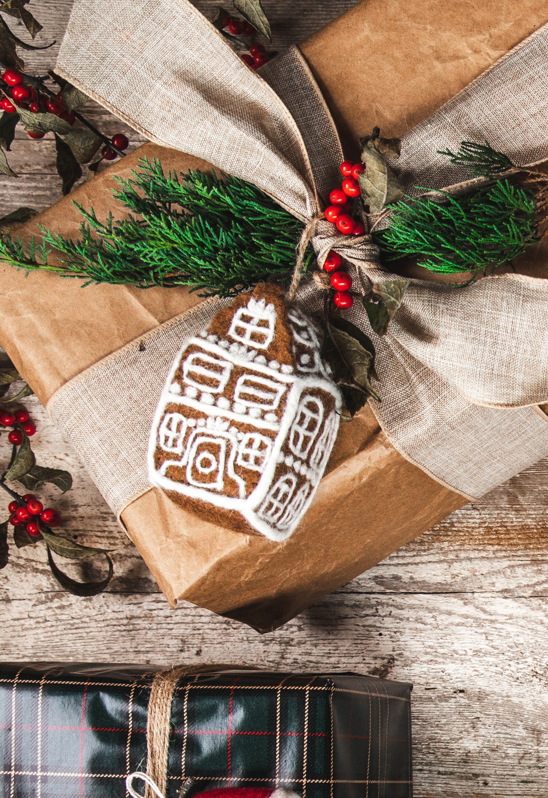 Felted Dutch House Ornament