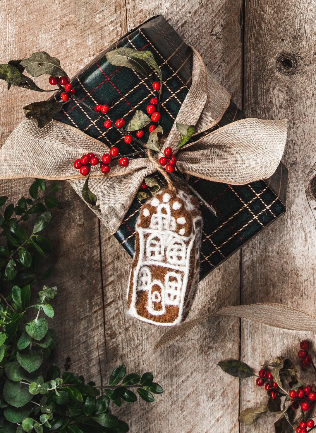 Felted Dutch House Ornament