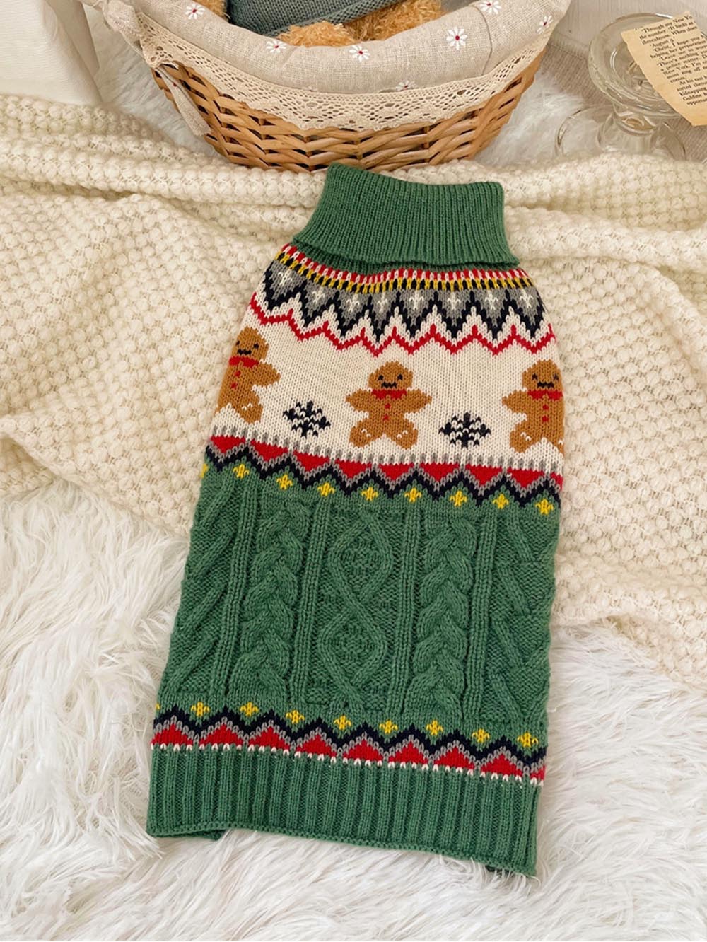 Gingerbread Man Christmas Pet Sweater