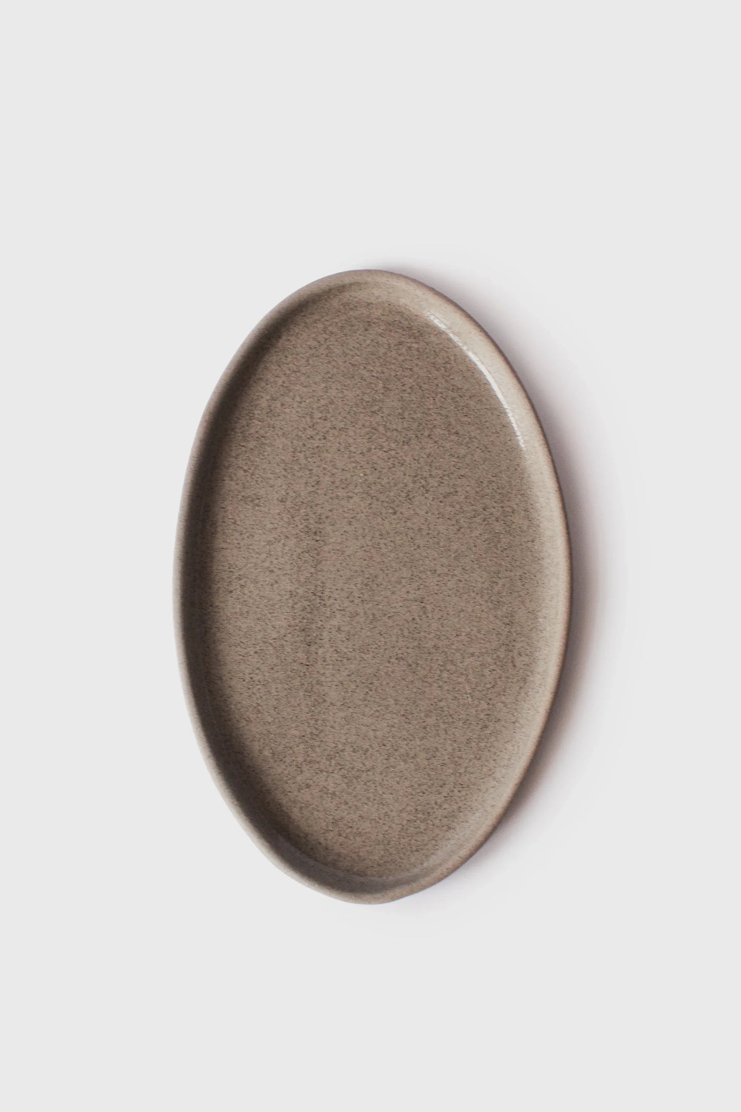 Handmade Stoneware Oval Serving Platter "Concrete"