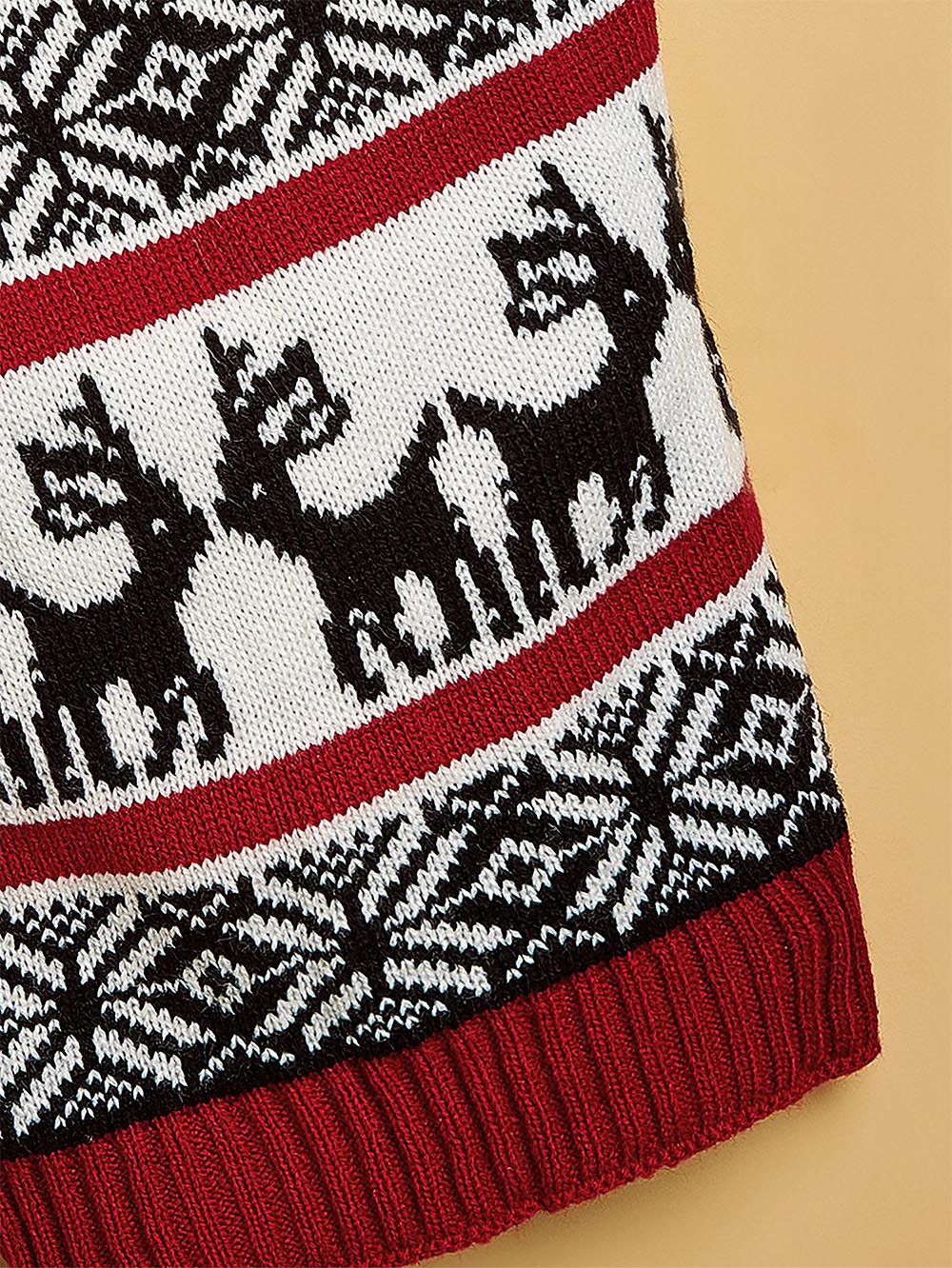 Moose Snowflake Pattern High Neck Pet Sweater