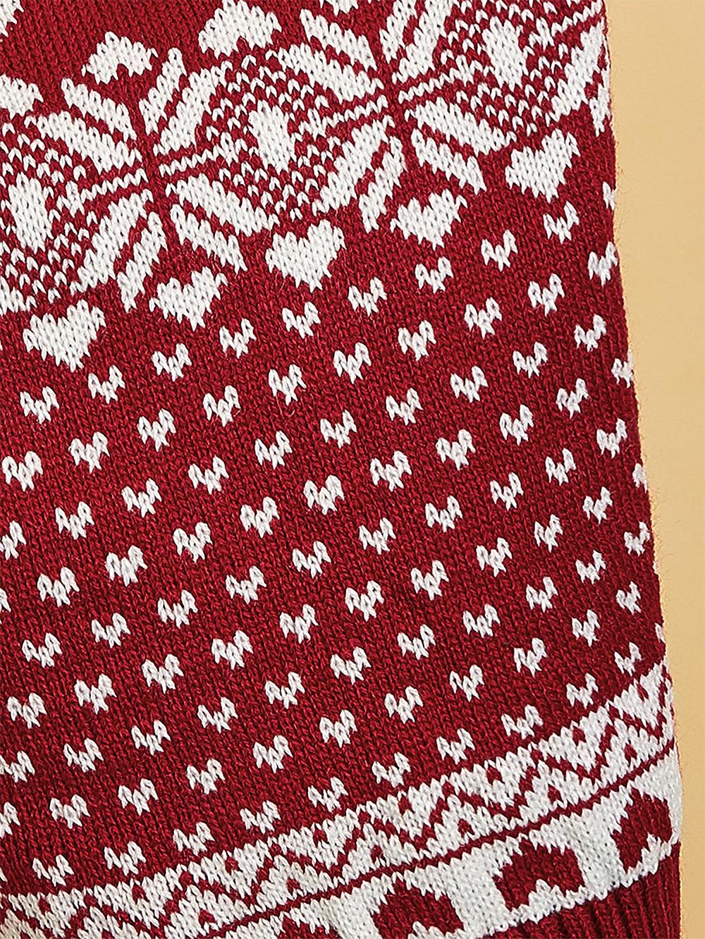 Moose Snowflake Pattern High Neck Pet Sweater