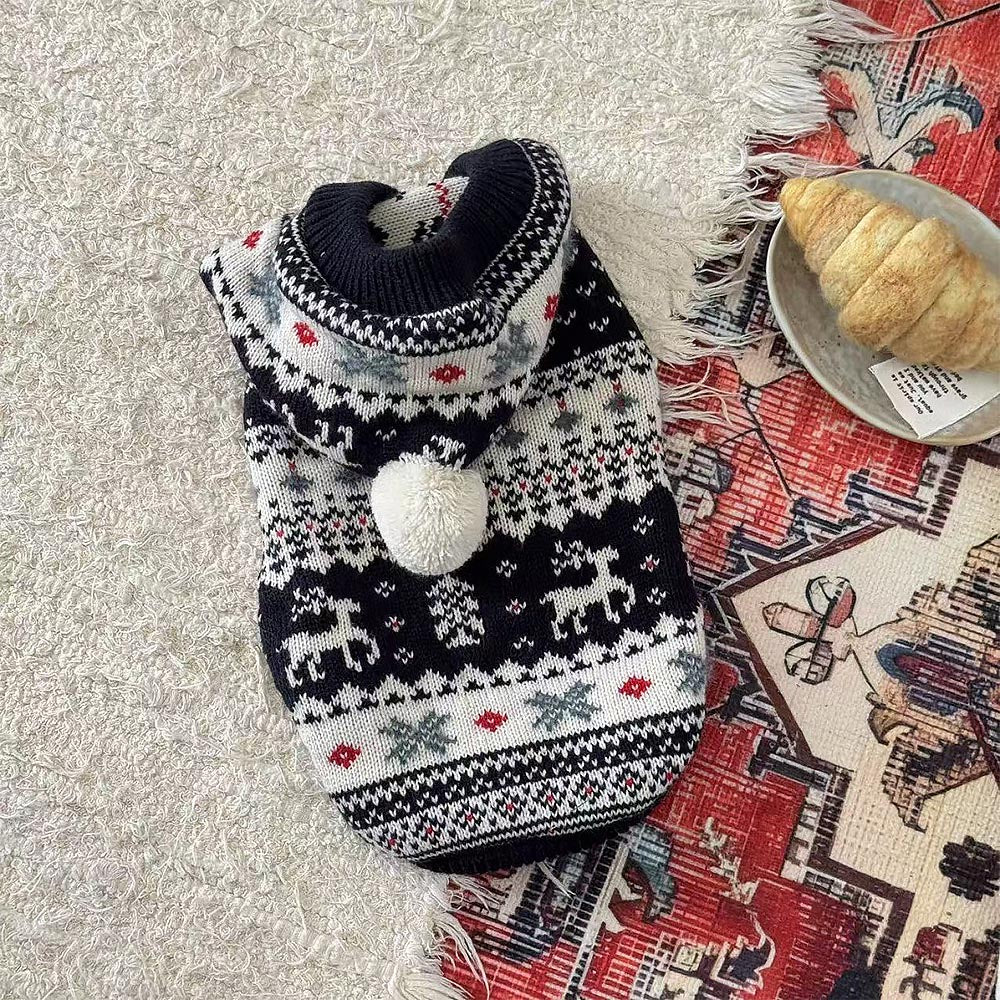 Christmas Hooded Pet Sweater