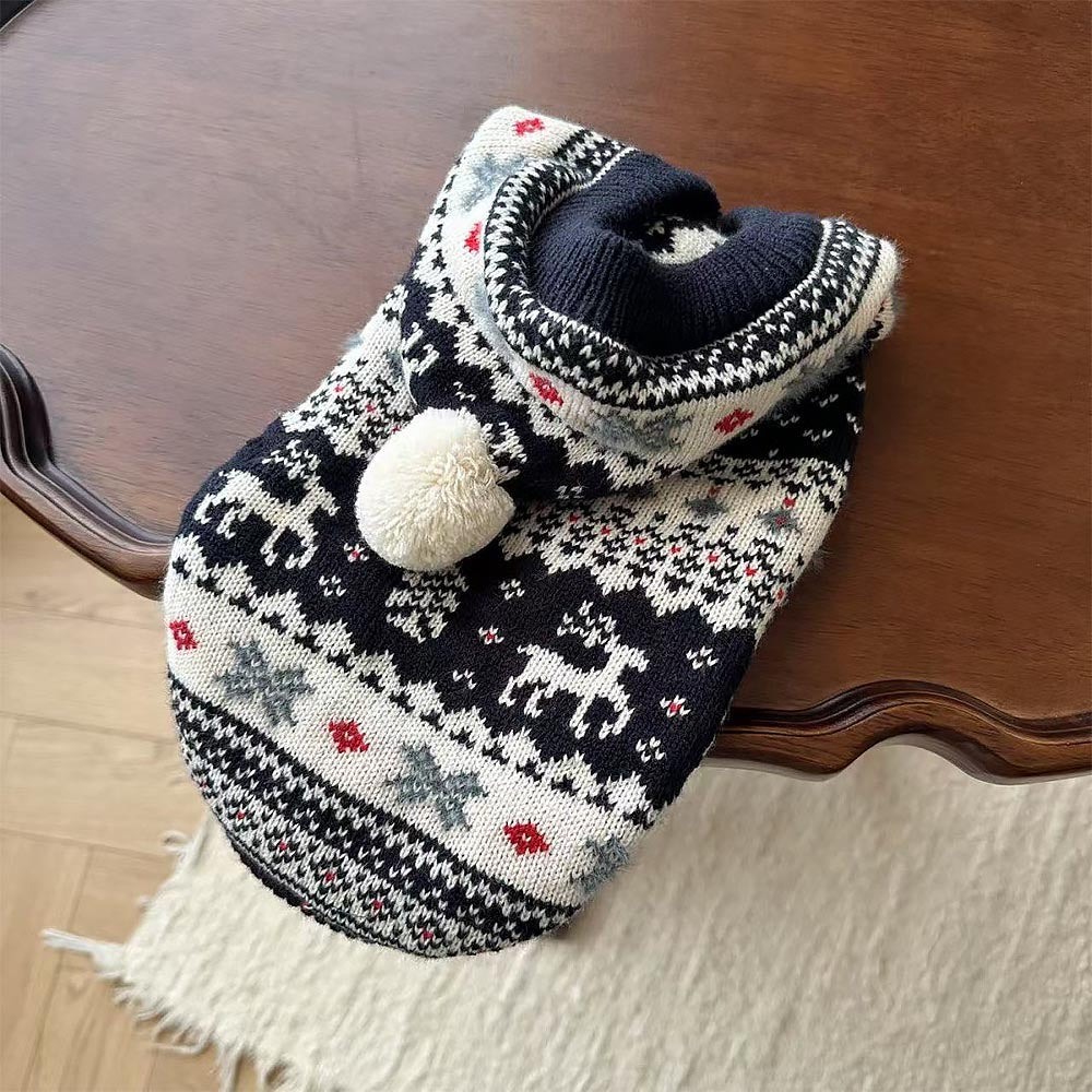 Christmas Hooded Pet Sweater