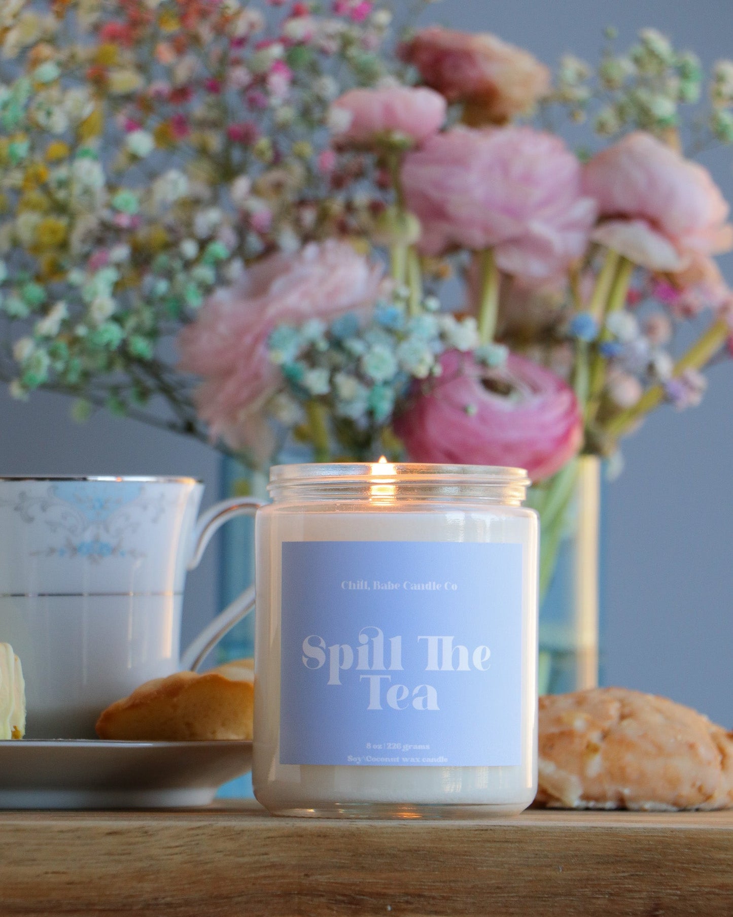 Spill The Tea Candle | Black Tea + Lemon + Lavender + Musk