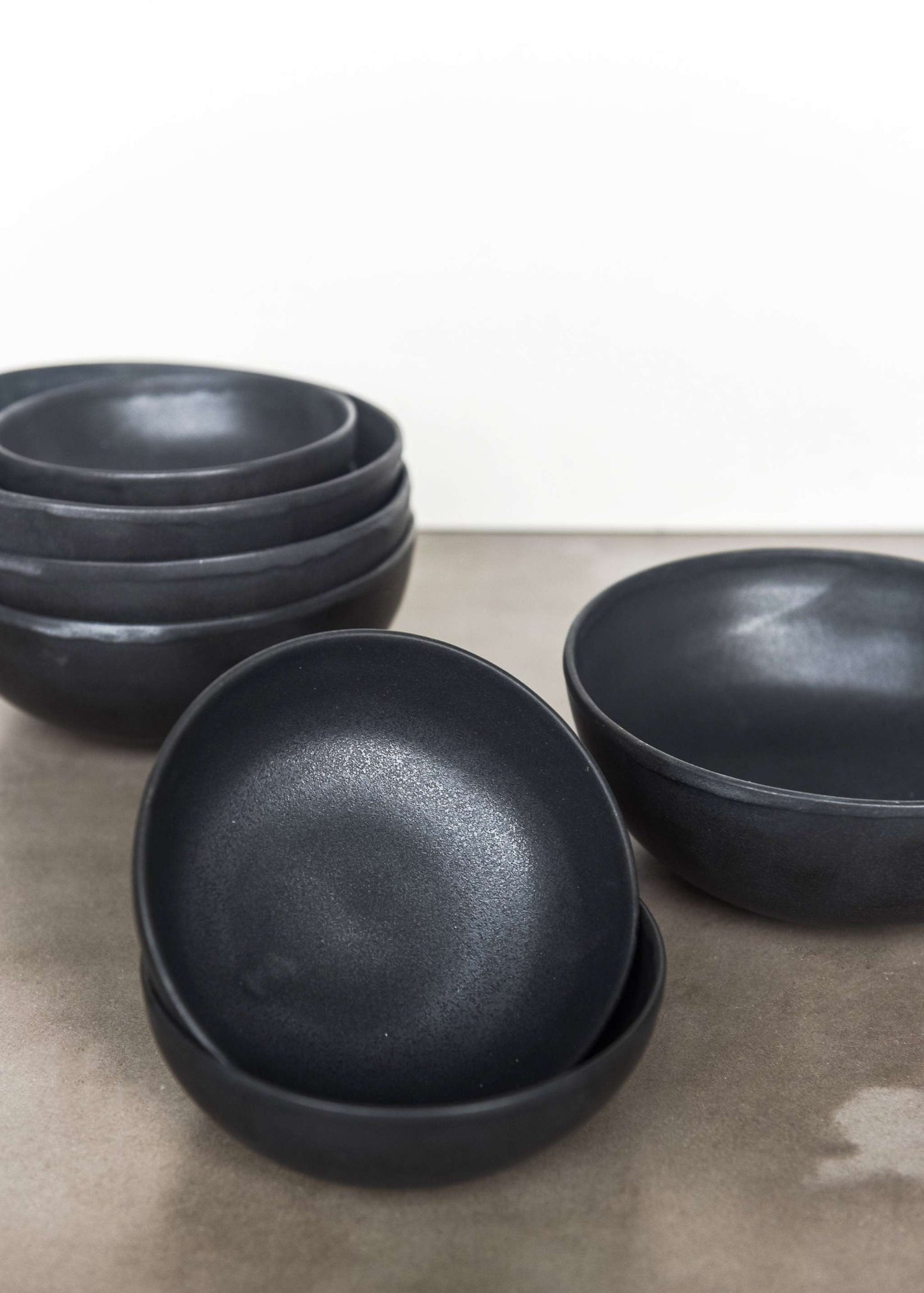 Black Mini Bowl - Handmade Stoneware Black Matte Sauce Bowl