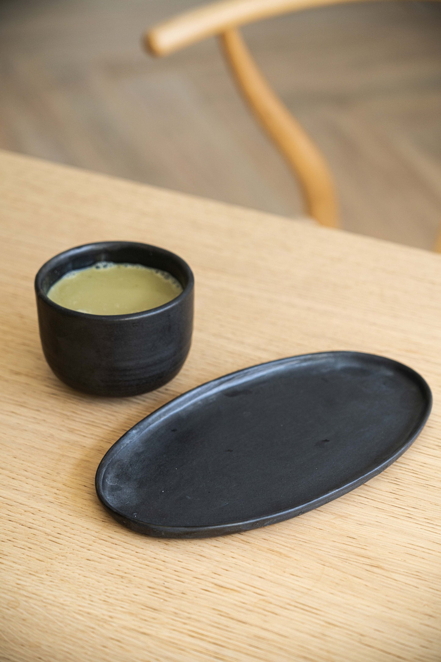 Black Matte Stoneware Matcha Bowl