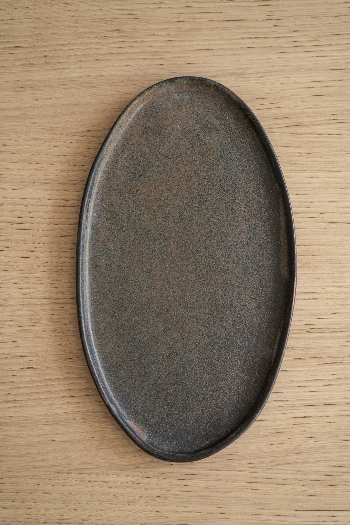 Rust Stoneware Oval Serving Platter