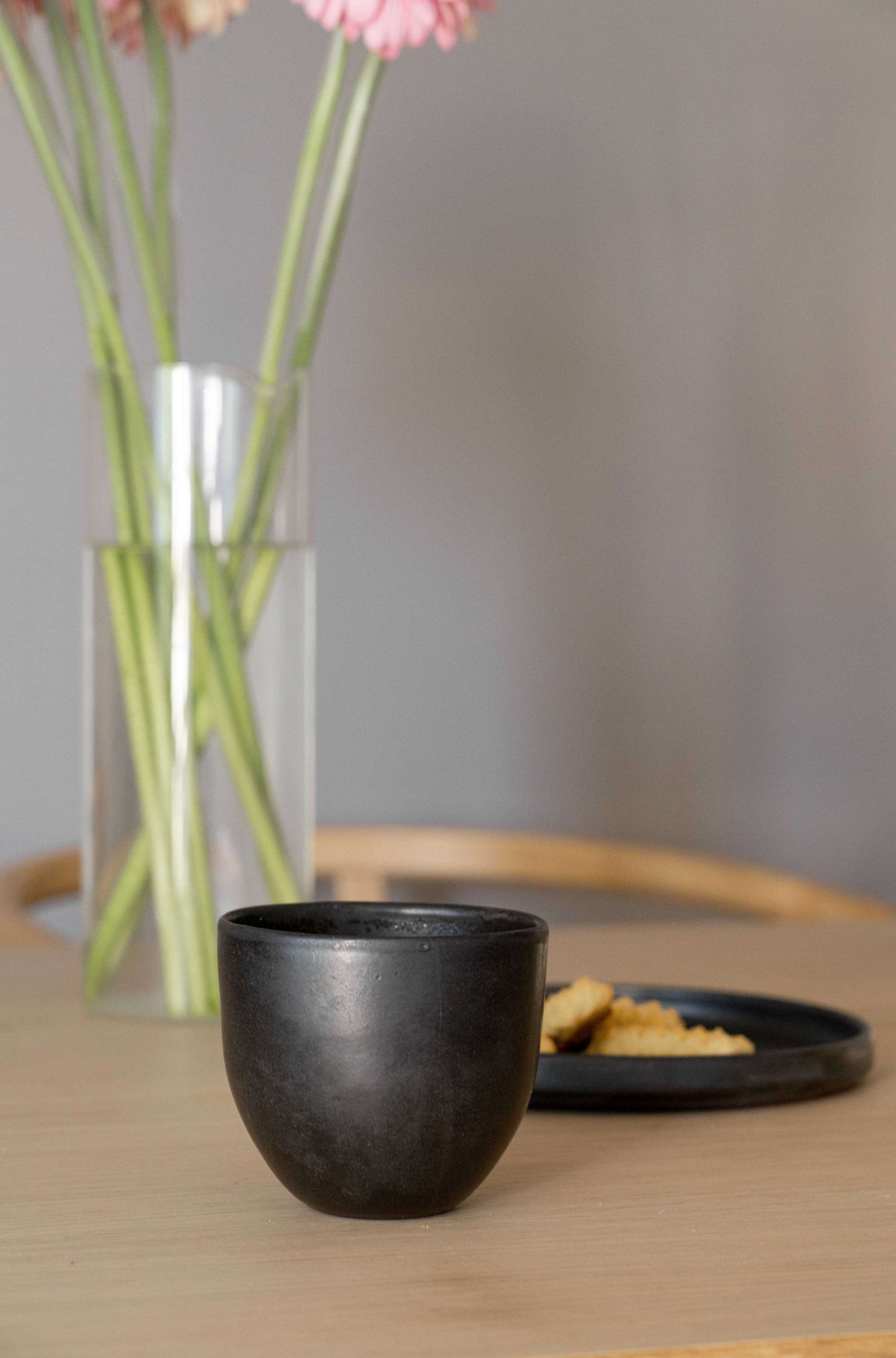 Hand Made Coffee Cup - Black Matte Stoneware