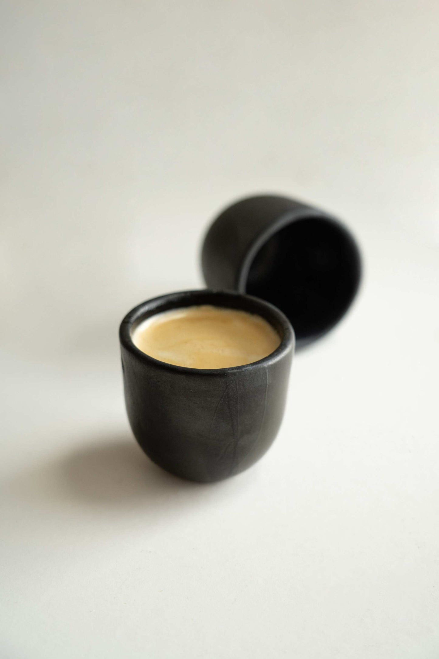 Black Espresso Cup - Handmade Stoneware Espresso Cup
