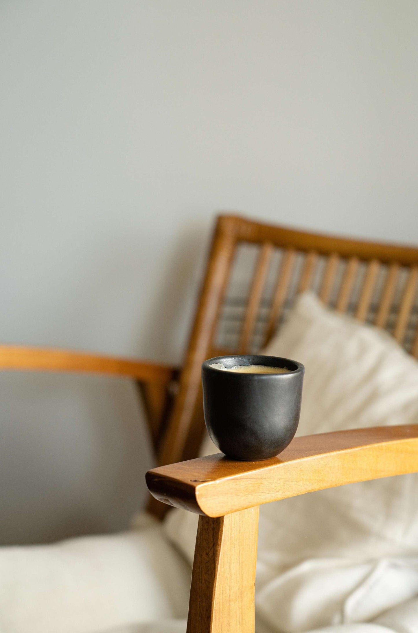 Black Espresso Cup - Handmade Stoneware Espresso Cup