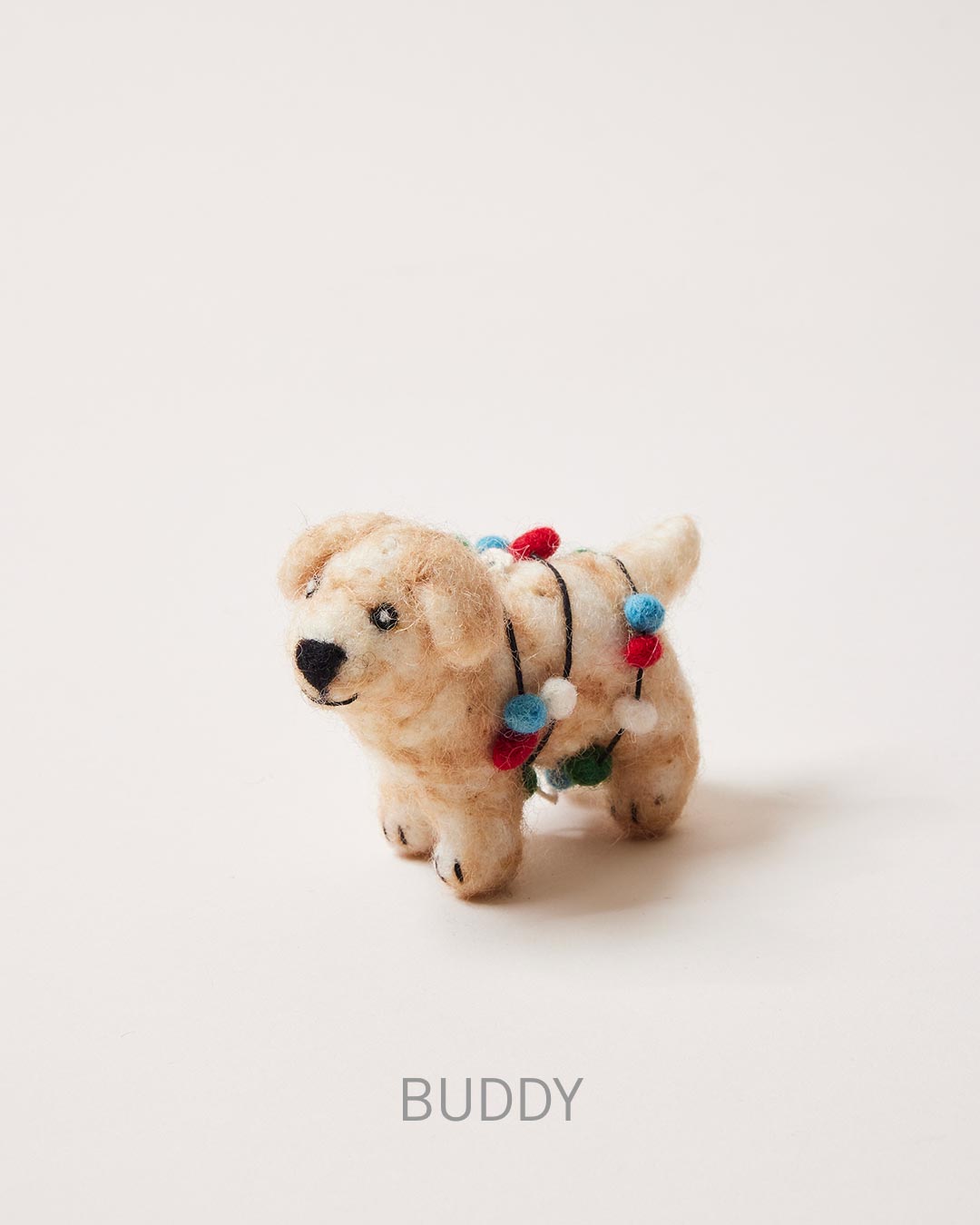 Felted Festive Pup Ornament