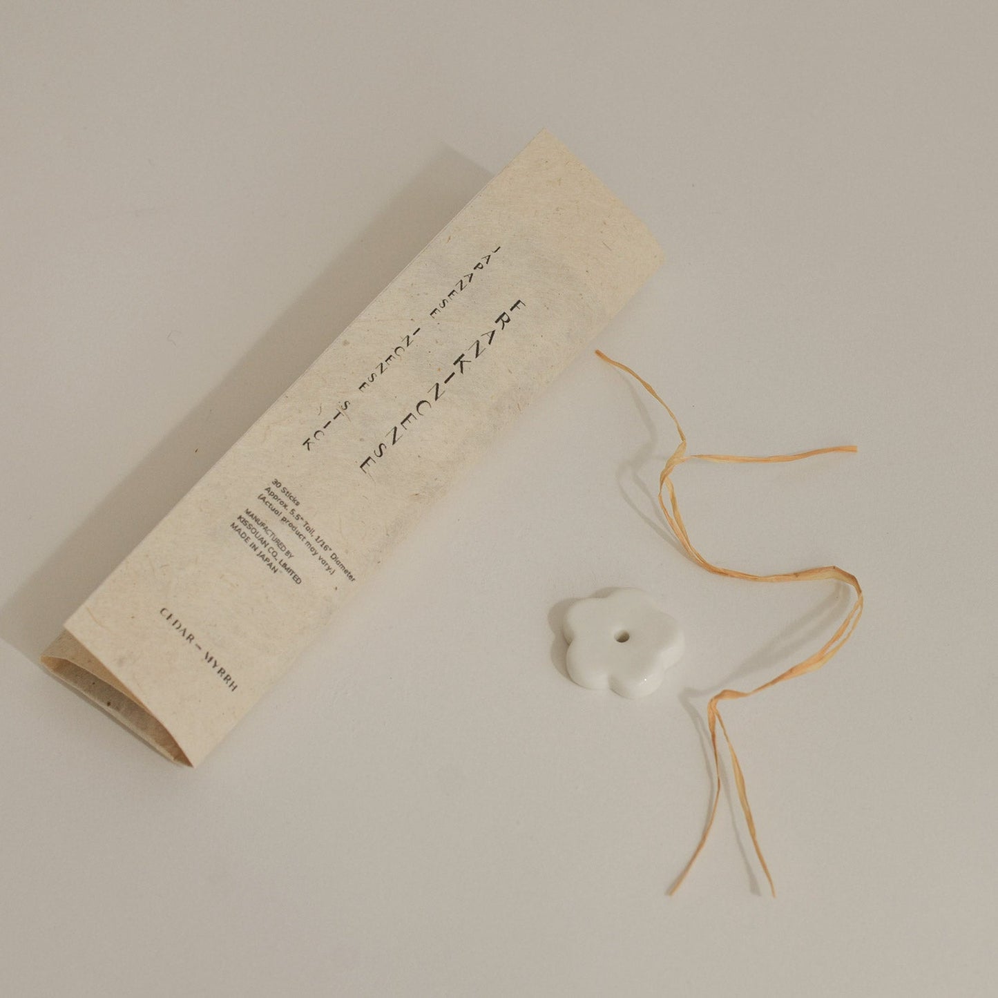 Frankincense Japanese Incense Stick Set - 30 Sticks with Ceramic Holder