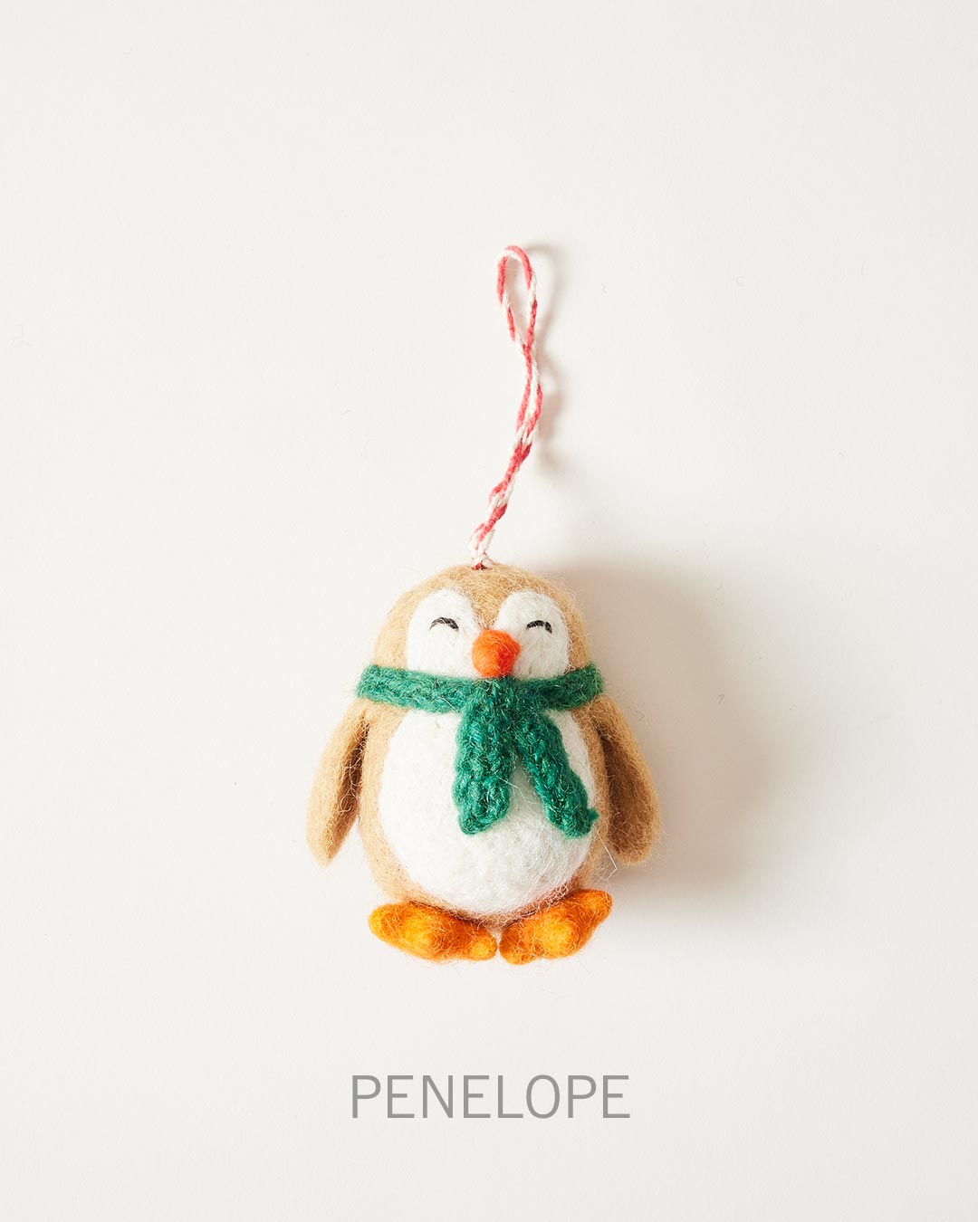 Felted Festive Penguin Ornament