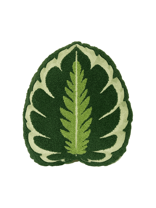 Tufted Calathea Medallion Leaf Pillow